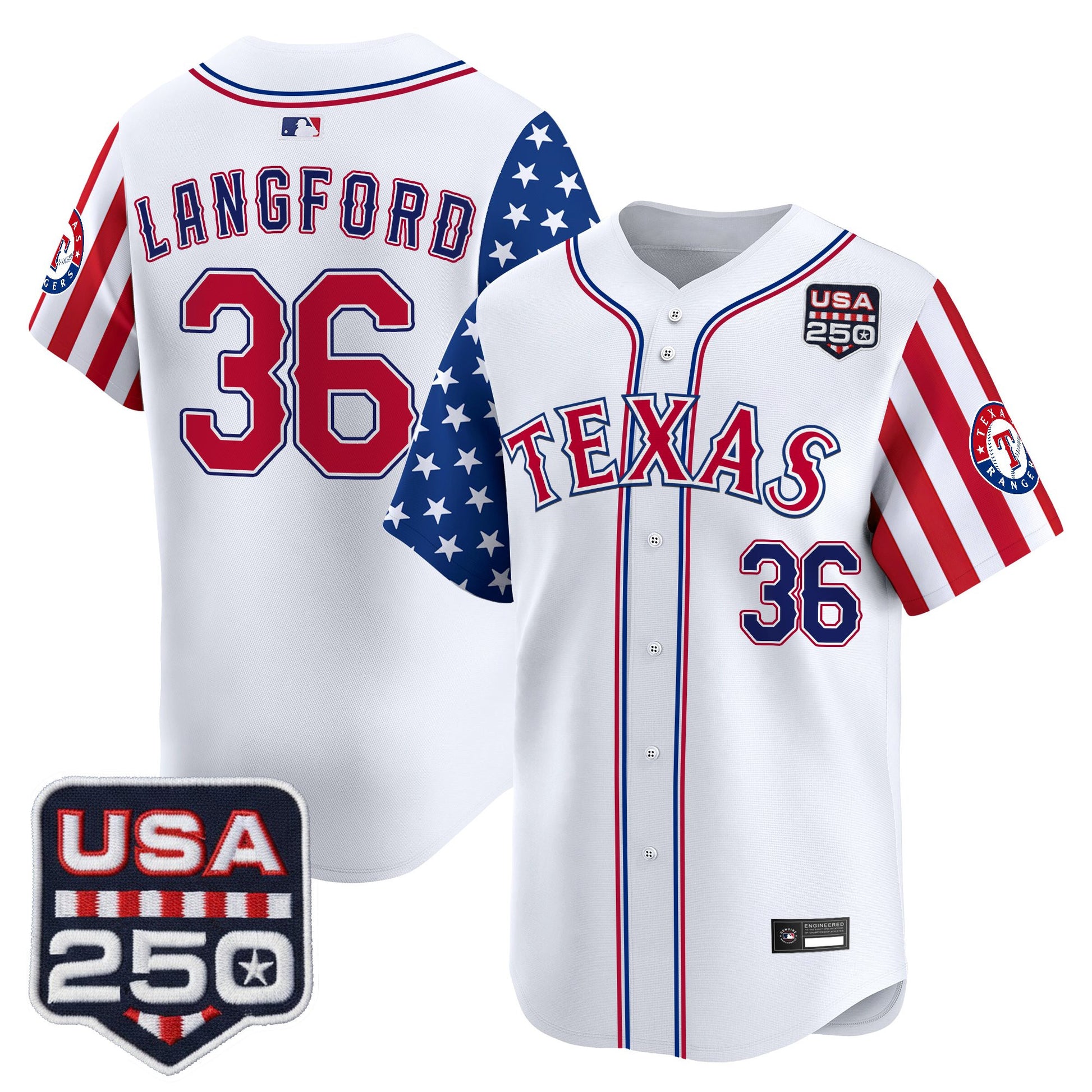 Texas Rangers "America 250 Edition" Vapor Premier Limited Jersey - All Stitched