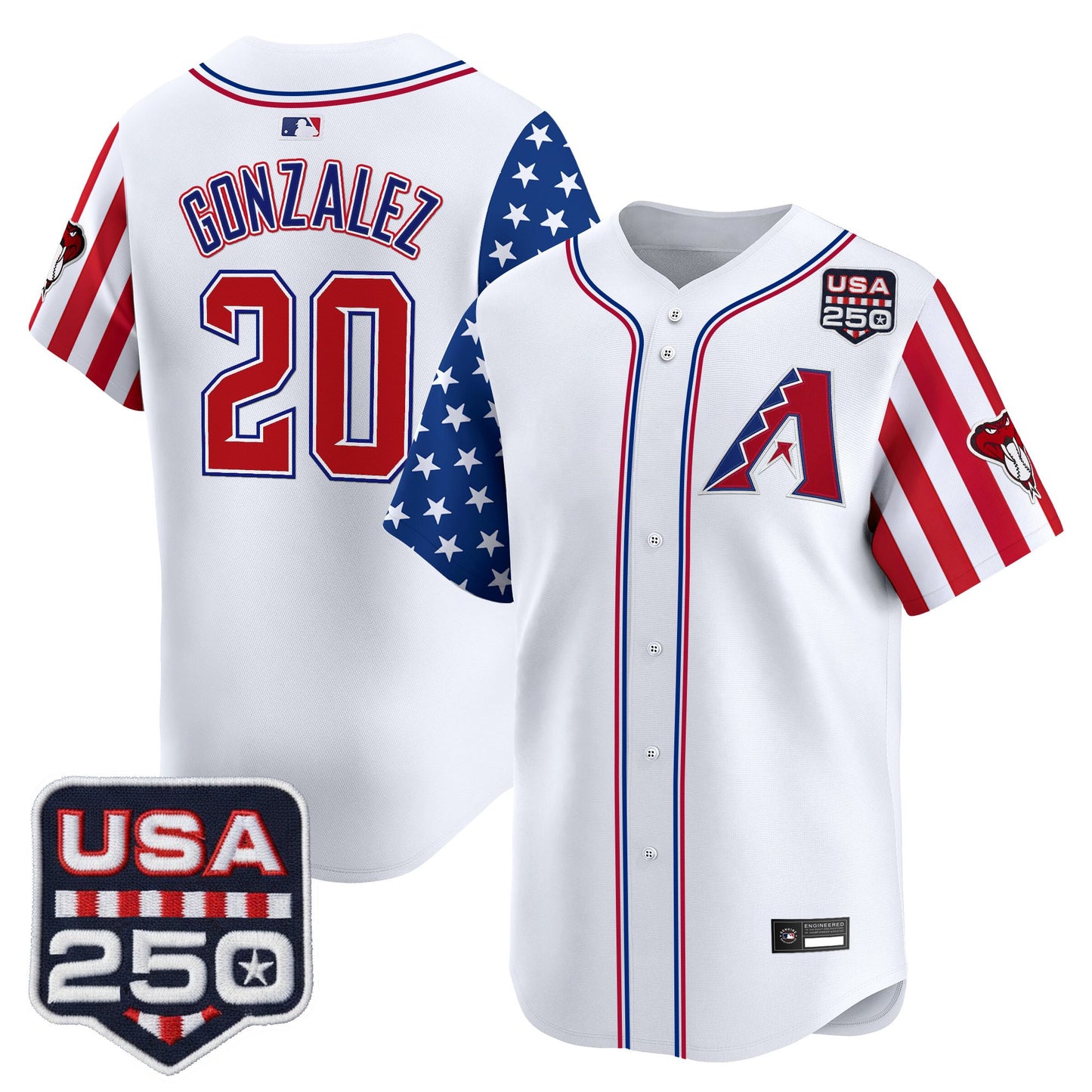 Arizona Diamondbacks "America 250 Edition" Vapor Premier Limited Jersey - All Stitched