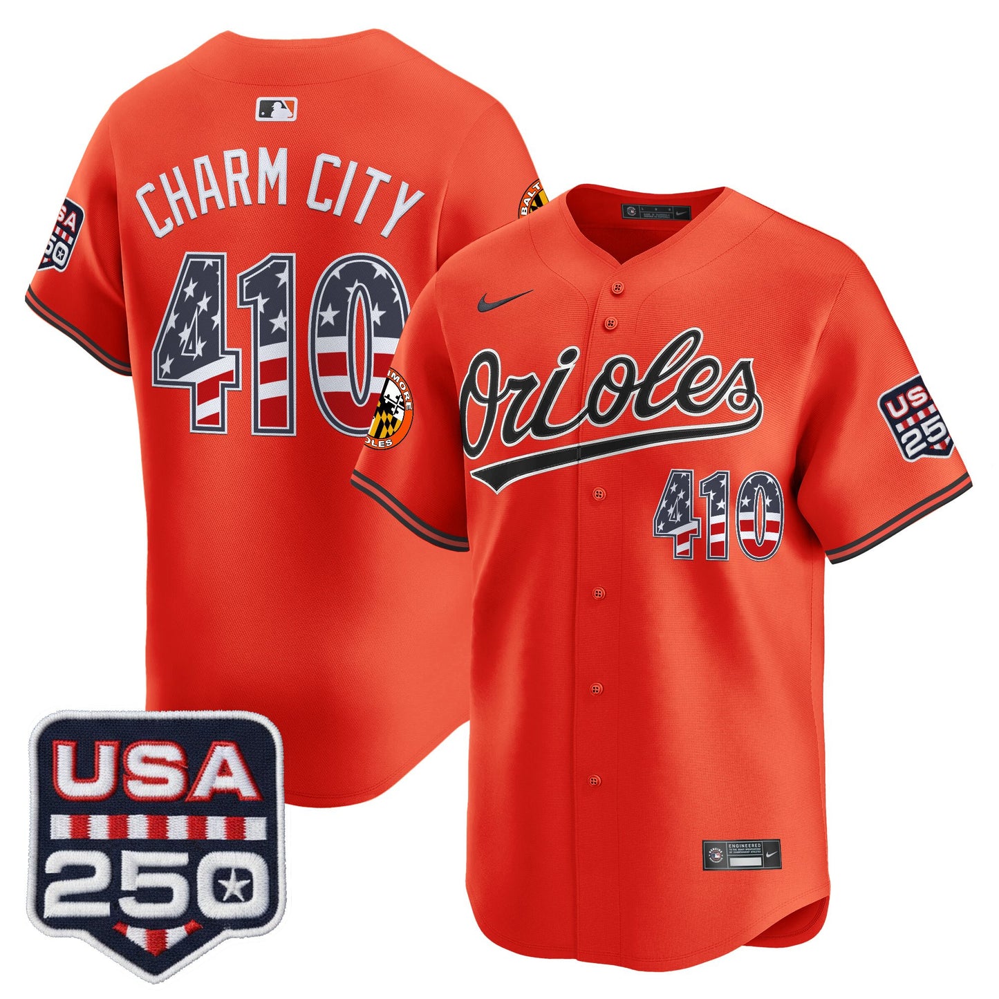 Baltimore Orioles USA 250 Fourth of July Vapor Premier Limited Jersey - All Stitched