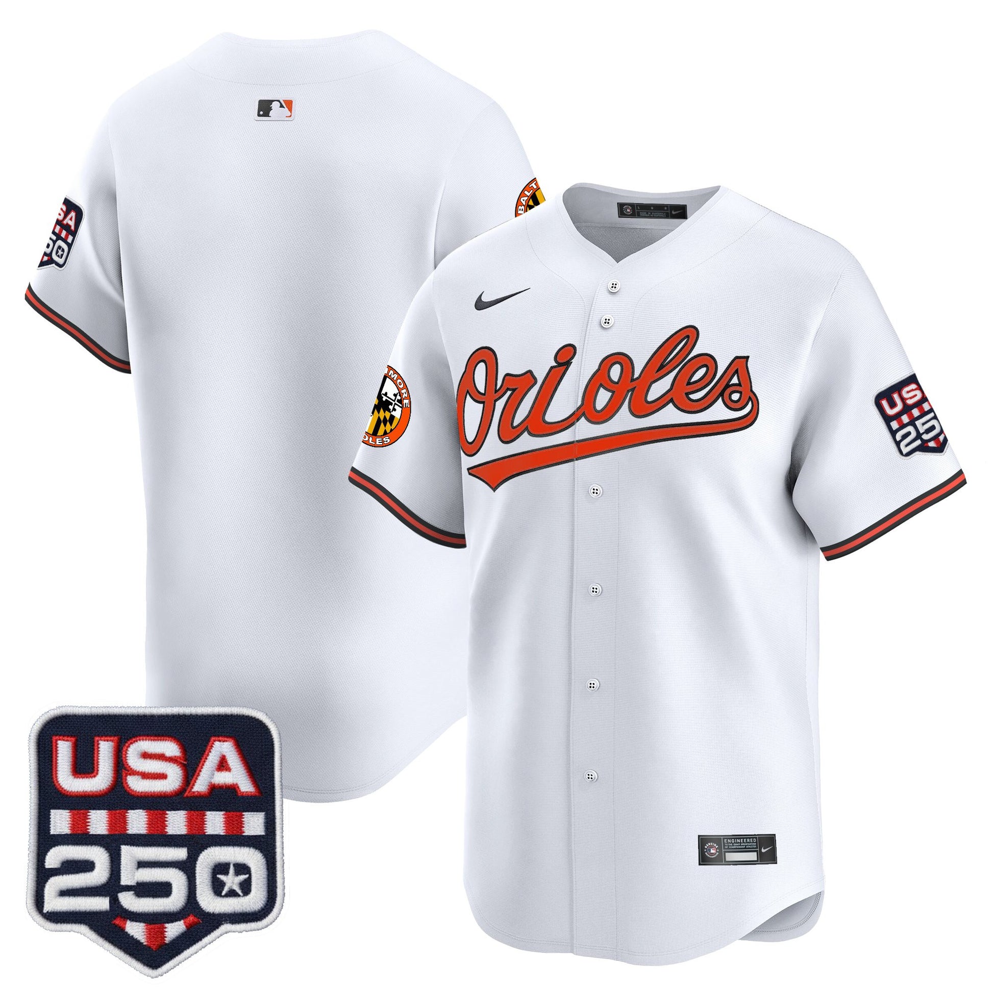 Baltimore Orioles USA 250 Fourth of July Vapor Premier Limited Jersey - All Stitched