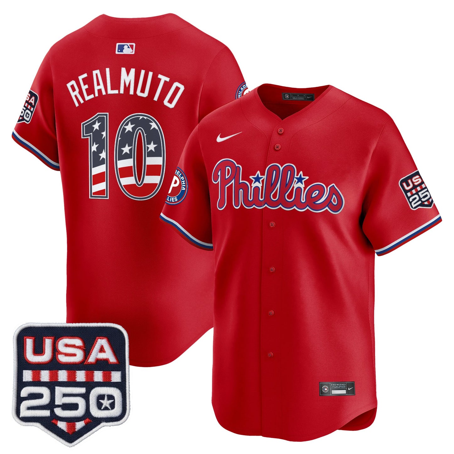 Philadelphia Phillies USA 250 Fourth of July Vapor Premier Limited Jersey - All Stitched