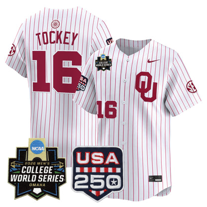 Oklahoma Sooners 2026 World Series Vapor Premier Limited Jersey - 250 America Patch - All Stitched