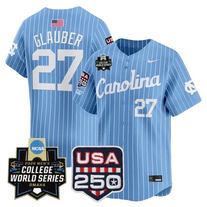North Carolina Tar Heels 2026 World Series Vapor Premier Limited Jersey - 250 America Patch - All Stitched