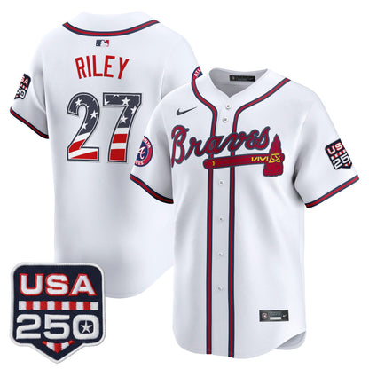 Atlanta Braves USA 250 Fourth of July Vapor Premier Limited Jersey - All Stitched