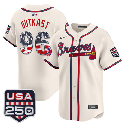 Atlanta Braves USA 250 Fourth of July Vapor Premier Limited Jersey - All Stitched