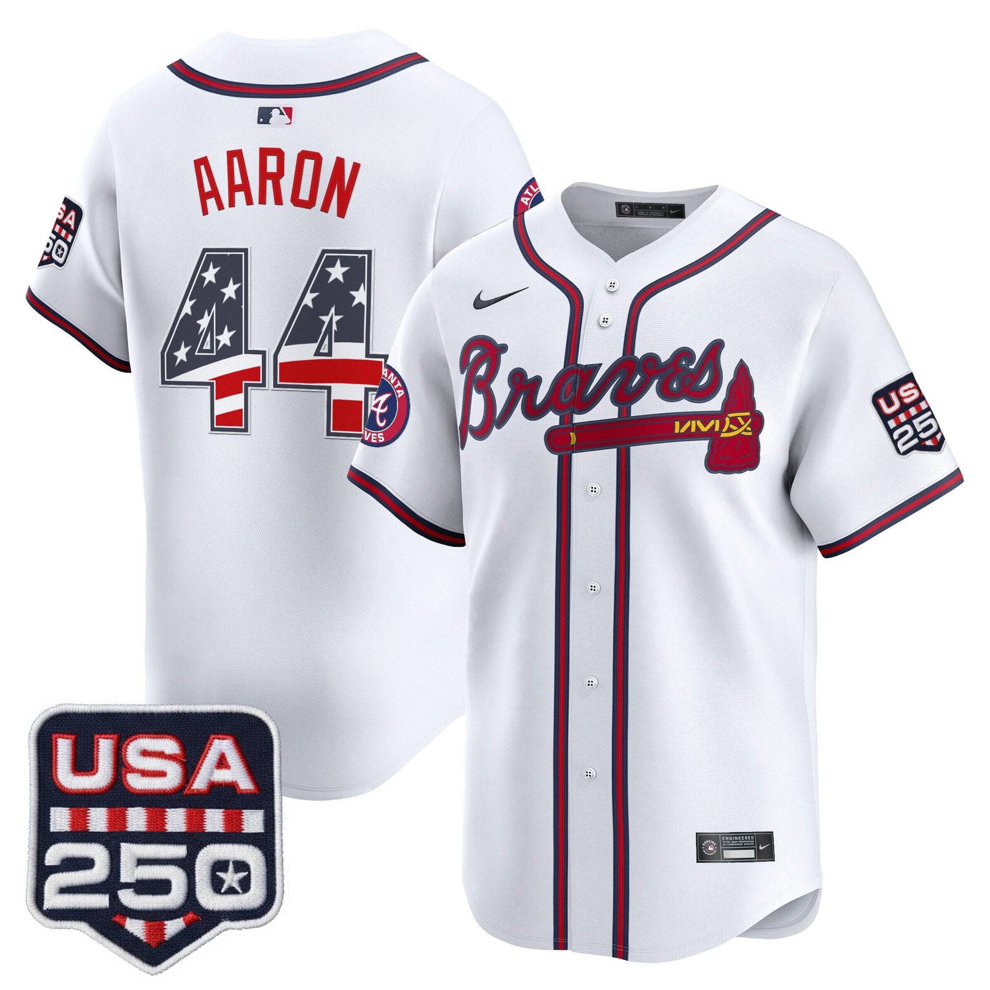 Atlanta Braves USA 250 Fourth of July Vapor Premier Limited Jersey - All Stitched
