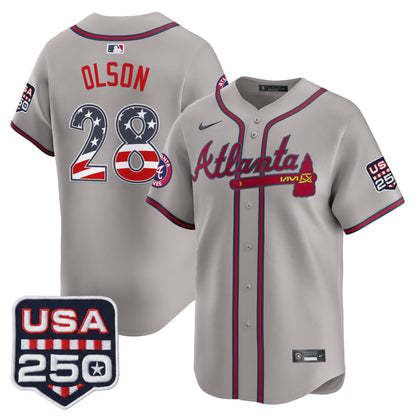 Atlanta Braves USA 250 Fourth of July Vapor Premier Limited Jersey - All Stitched