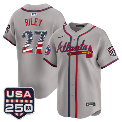 Atlanta Braves USA 250 Fourth of July Vapor Premier Limited Jersey - All Stitched