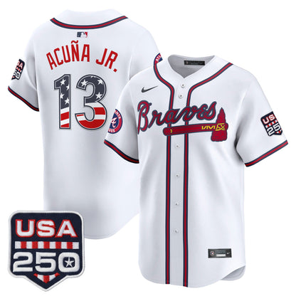 Atlanta Braves USA 250 Fourth of July Vapor Premier Limited Jersey - All Stitched