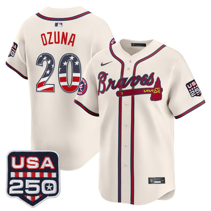 Atlanta Braves USA 250 Fourth of July Vapor Premier Limited Jersey - All Stitched