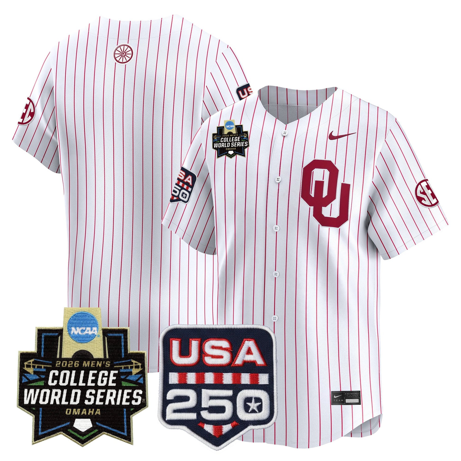 Oklahoma Sooners USA 250 Fourth of July Vapor Premier Limited Jersey - 2026 World Series Patch - All Stitched