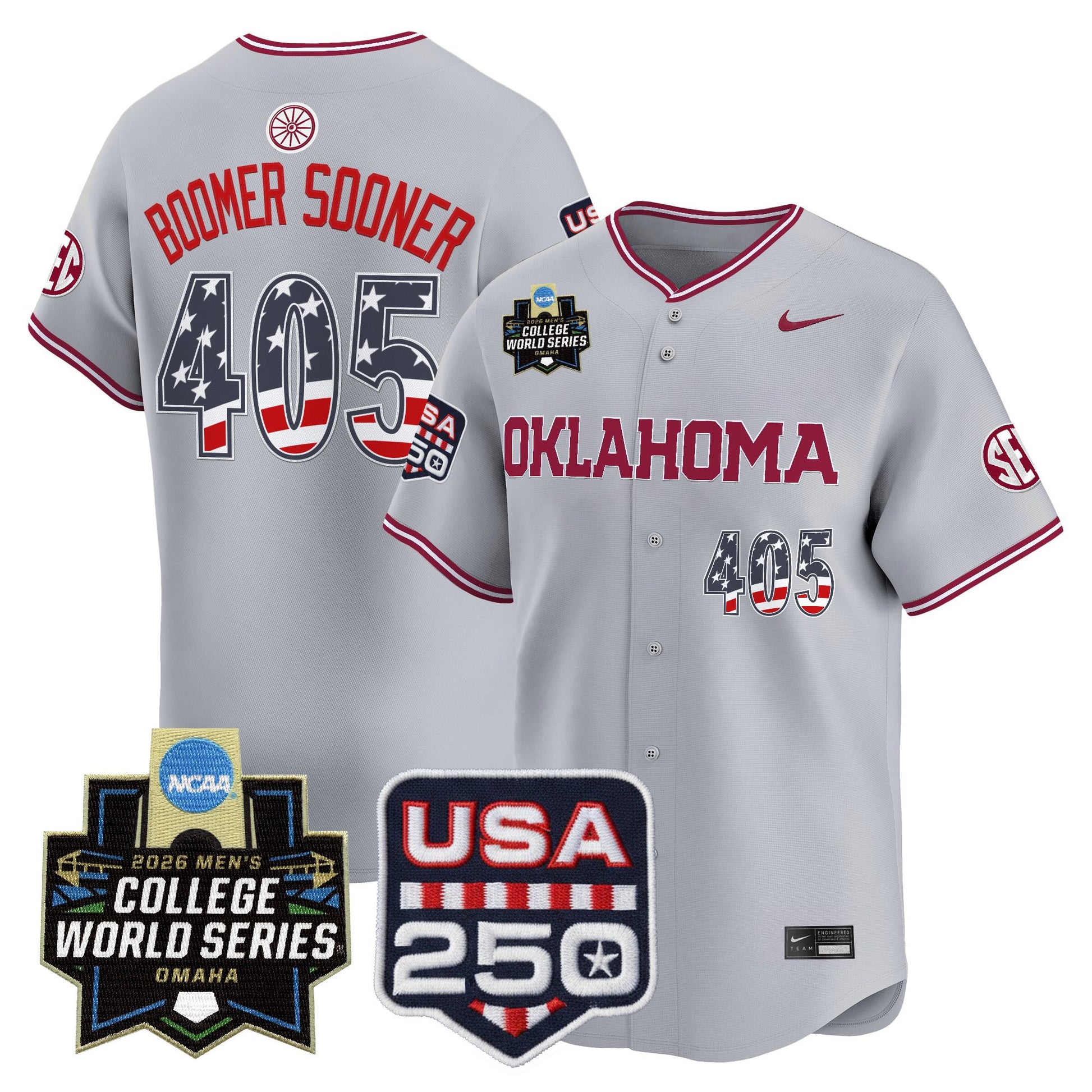 Oklahoma Sooners USA 250 Fourth of July Vapor Premier Limited Jersey - 2026 World Series Patch - All Stitched