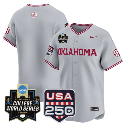 Oklahoma Sooners USA 250 Fourth of July Vapor Premier Limited Jersey - 2026 World Series Patch - All Stitched