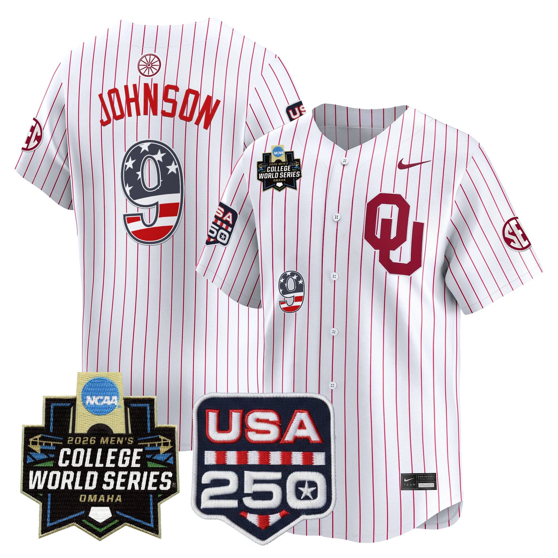 Oklahoma Sooners USA 250 Fourth of July Vapor Premier Limited Jersey - 2026 World Series Patch - All Stitched