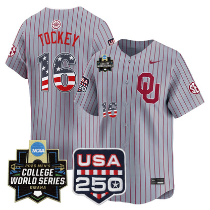 Oklahoma Sooners USA 250 Fourth of July Vapor Premier Limited Jersey - 2026 World Series Patch - All Stitched