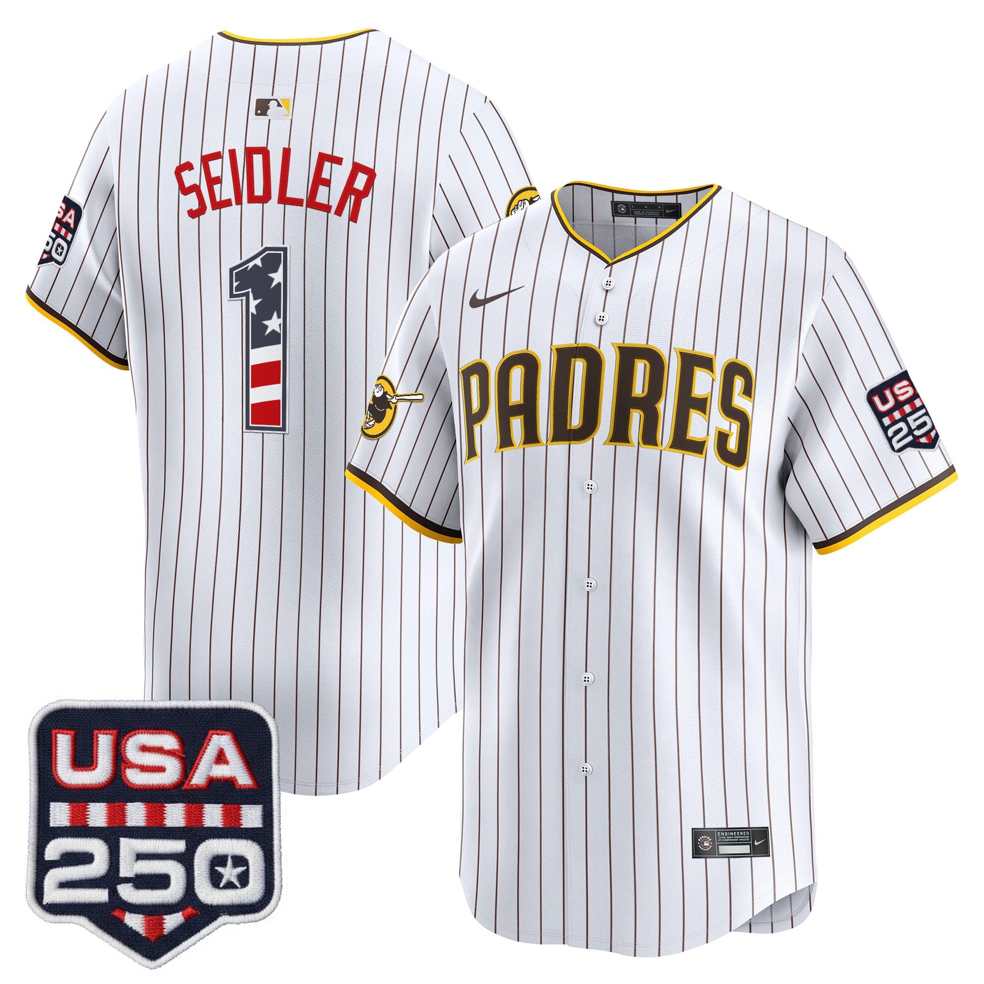 San Diego Padres USA 250 Fourth of July Vapor Premier Limited Jersey - All Stitched