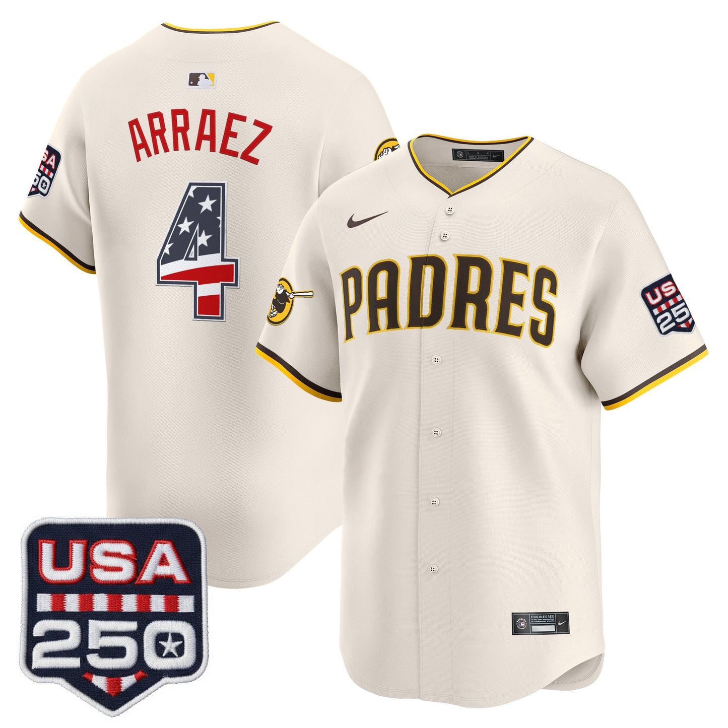 San Diego Padres USA 250 Fourth of July Vapor Premier Limited Jersey - All Stitched
