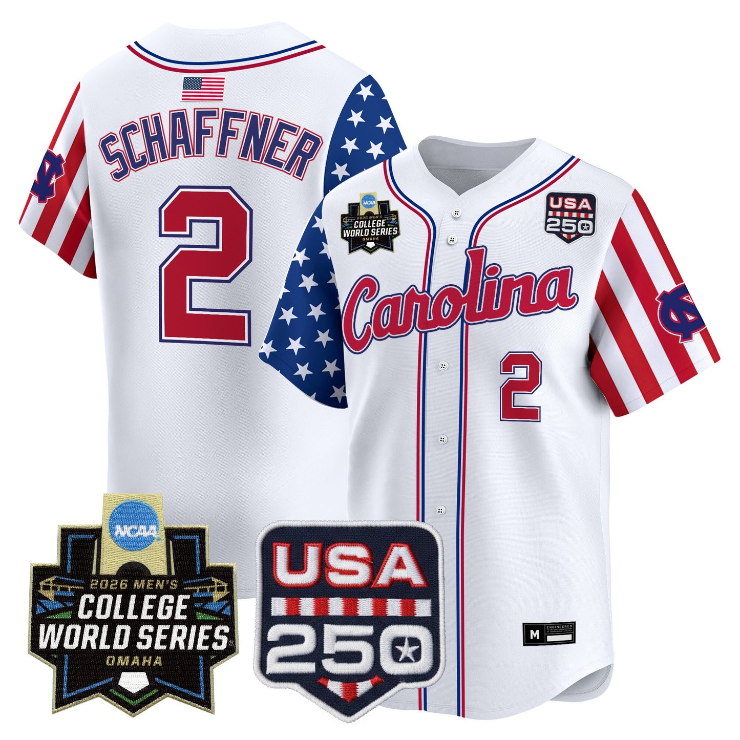Men's North Carolina Tar Heels 2026 World Series "America 250 Edition" Vapor Premier Limited Jersey - All Stitched