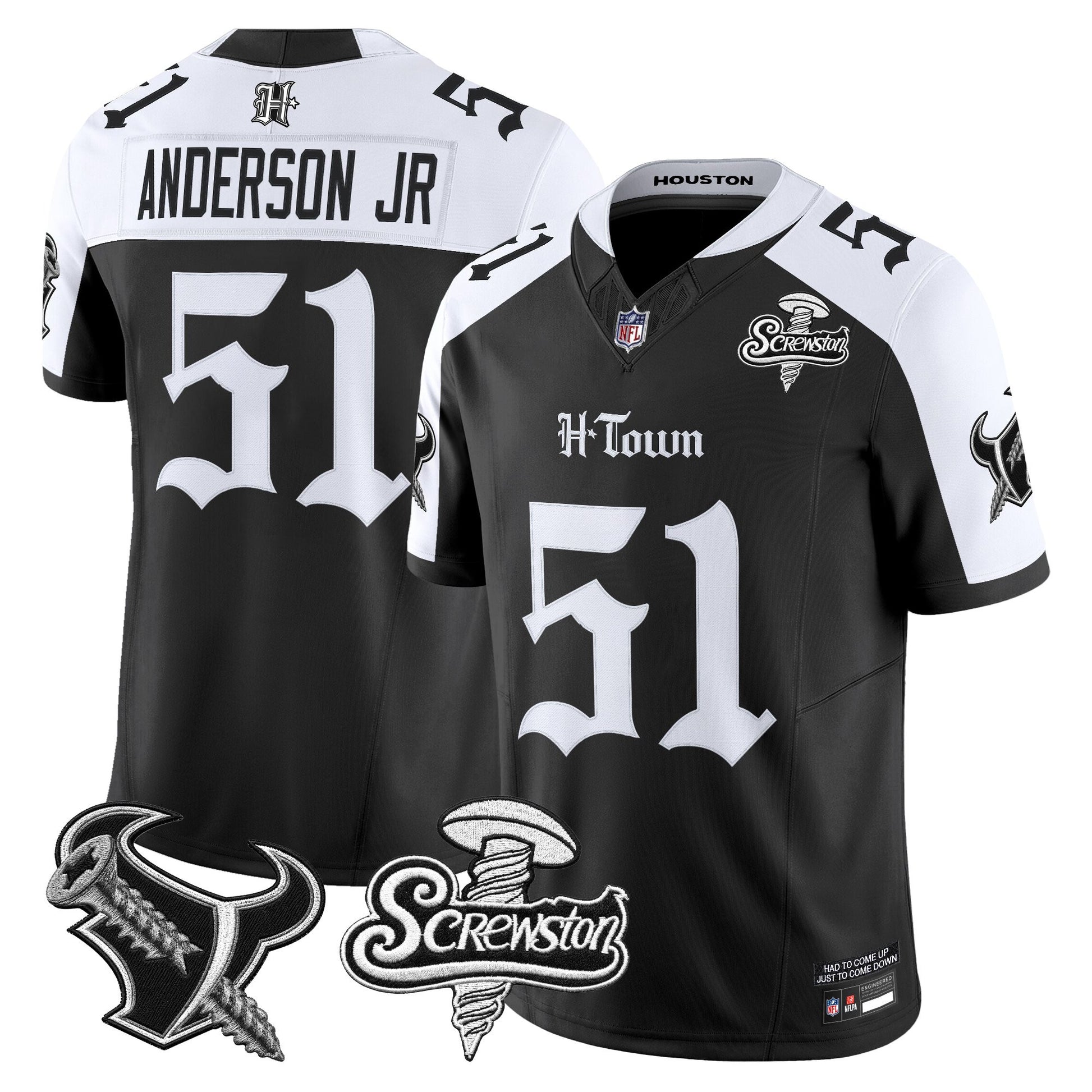 Houston Texans DJ Screw Vapor Limited Jersey - Gothic Edition - All Stitched