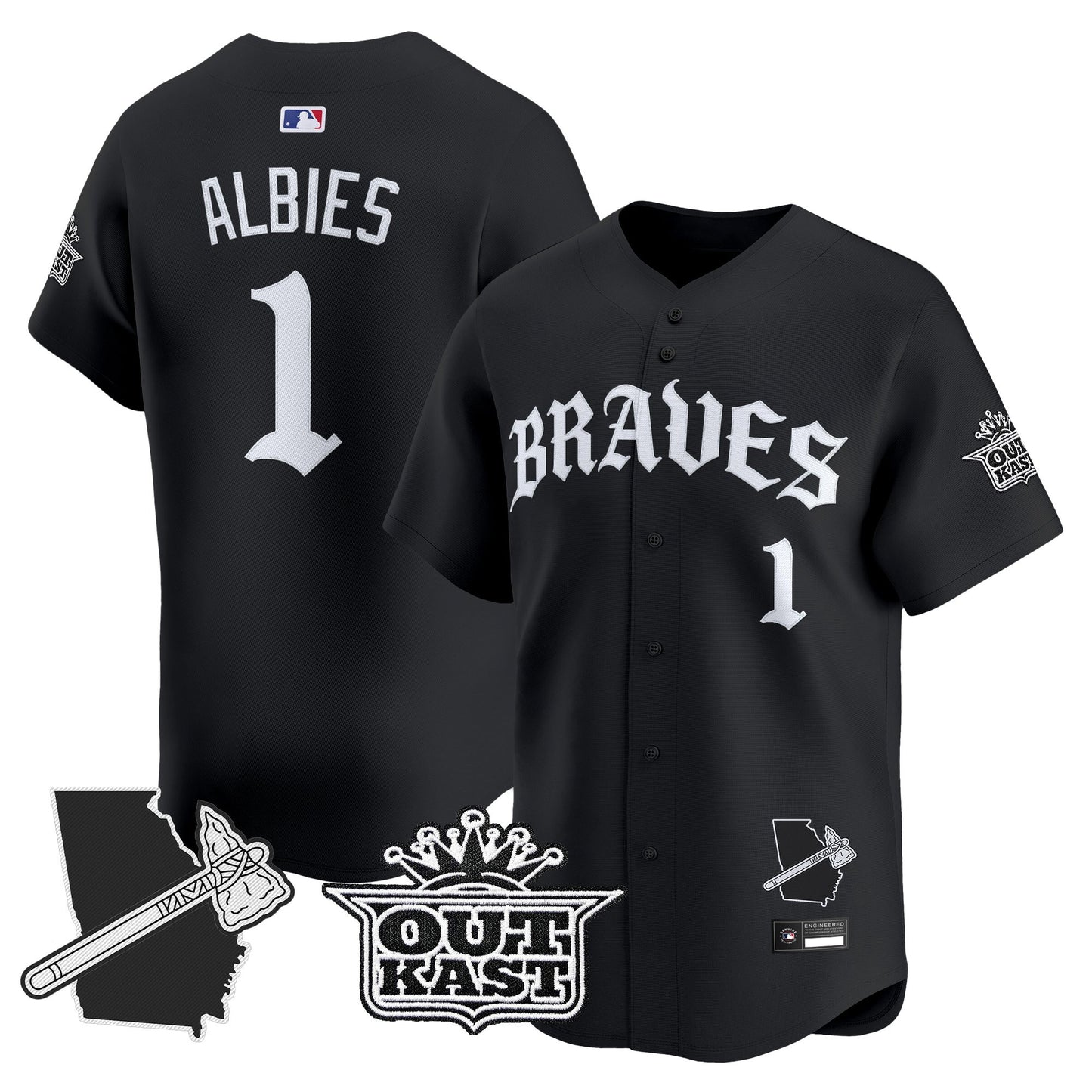  Atlanta Braves 'Old English Edition' Vapor Premier Limited Jersey - All Stitched