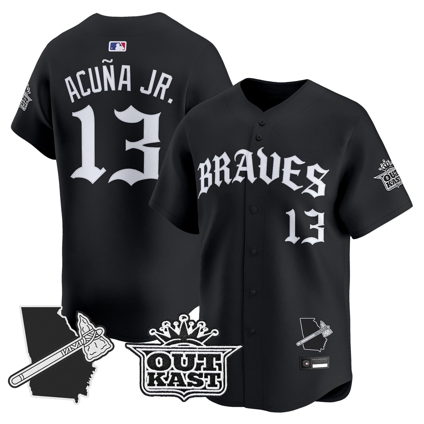  Atlanta Braves 'Old English Edition' Vapor Premier Limited Jersey - All Stitched