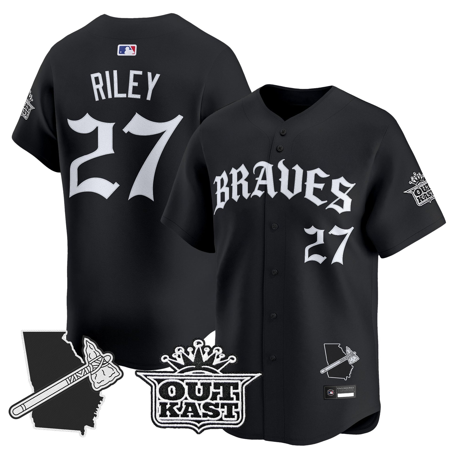  Atlanta Braves 'Old English Edition' Vapor Premier Limited Jersey - All Stitched