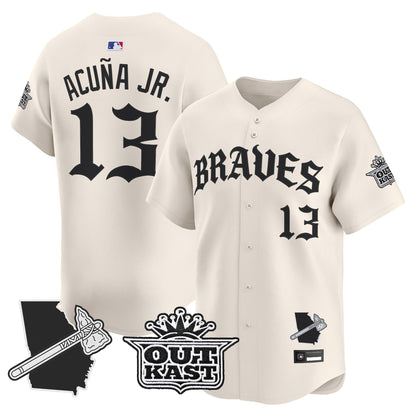  Atlanta Braves 'Old English Edition' Vapor Premier Limited Jersey - All Stitched