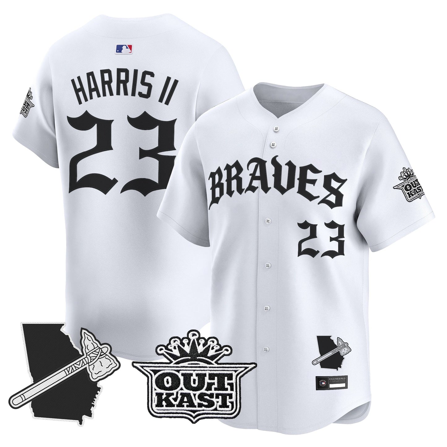  Atlanta Braves 'Old English Edition' Vapor Premier Limited Jersey - All Stitched