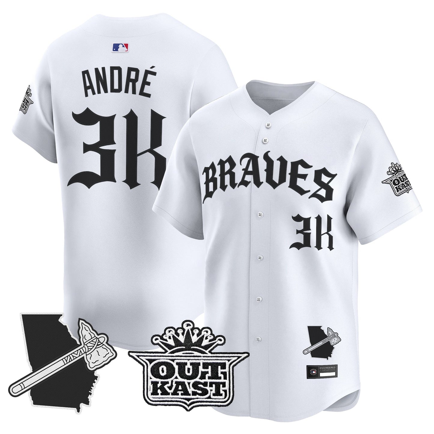  Atlanta Braves 'Old English Edition' Vapor Premier Limited Jersey - All Stitched