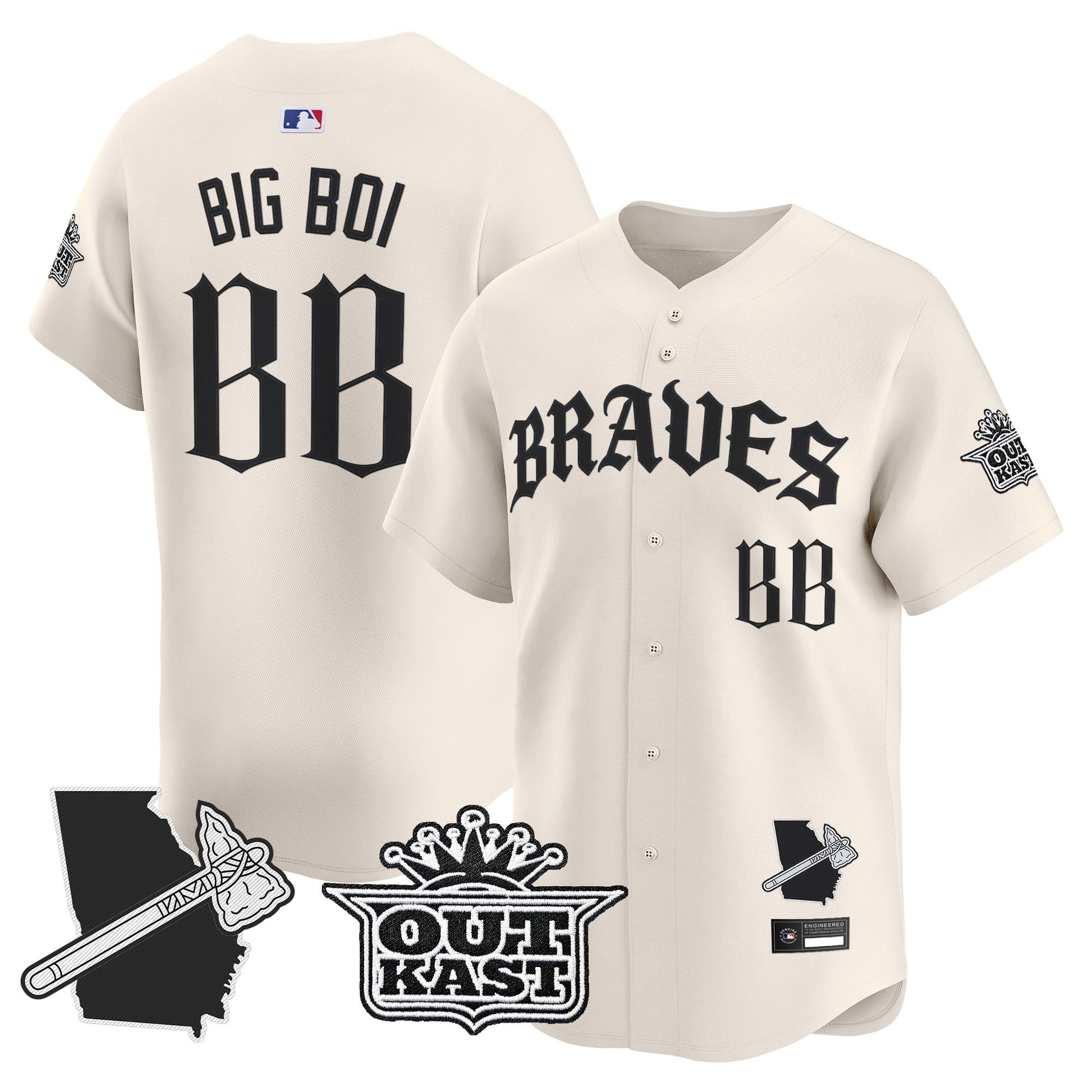  Atlanta Braves 'Old English Edition' Vapor Premier Limited Jersey - All Stitched