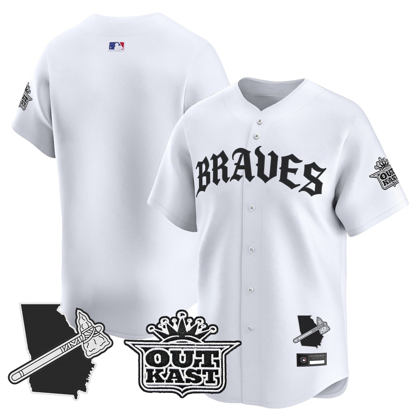  Atlanta Braves 'Old English Edition' Vapor Premier Limited Jersey - All Stitched