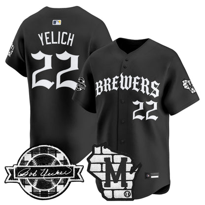 Milwaukee Brewers 'Old English Edition' Vapor Premier Limited Jersey - All Stitched
