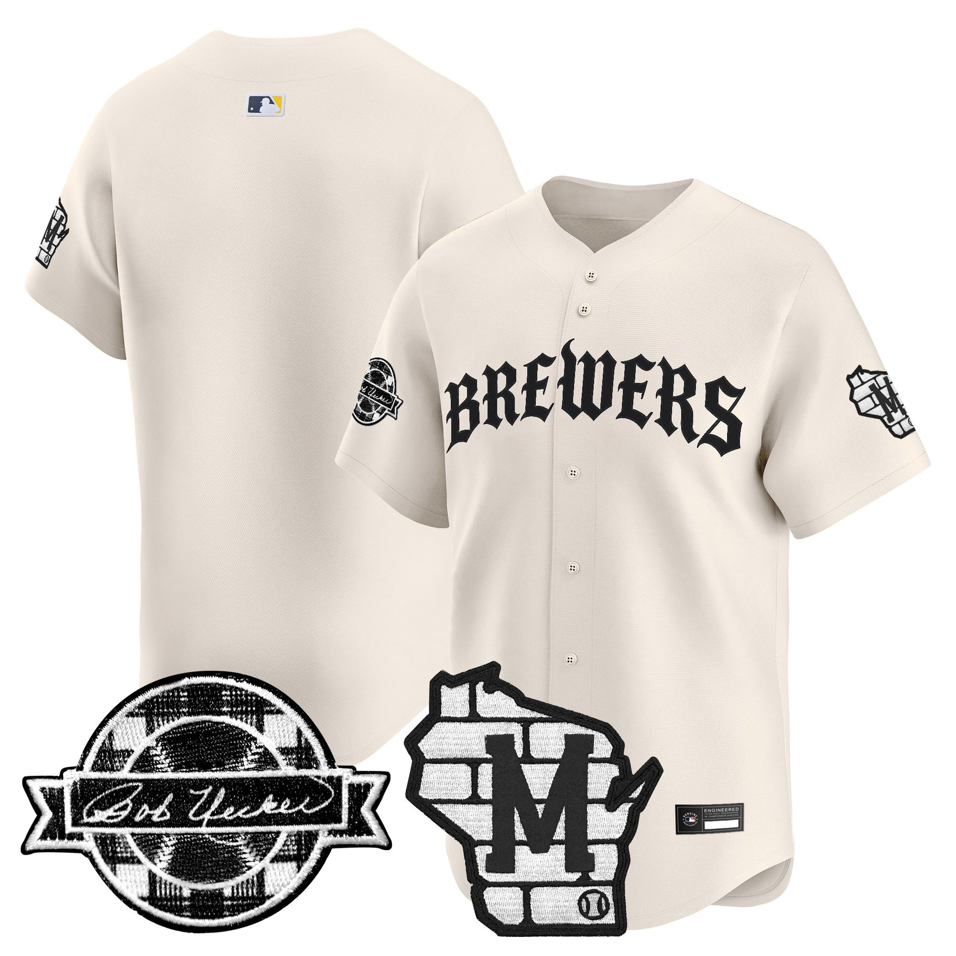Milwaukee Brewers 'Old English Edition' Vapor Premier Limited Jersey - All Stitched