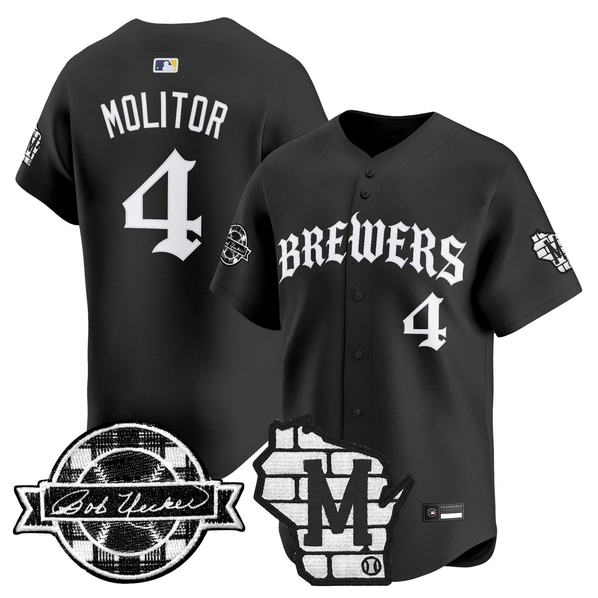 Milwaukee Brewers 'Old English Edition' Vapor Premier Limited Jersey - All Stitched