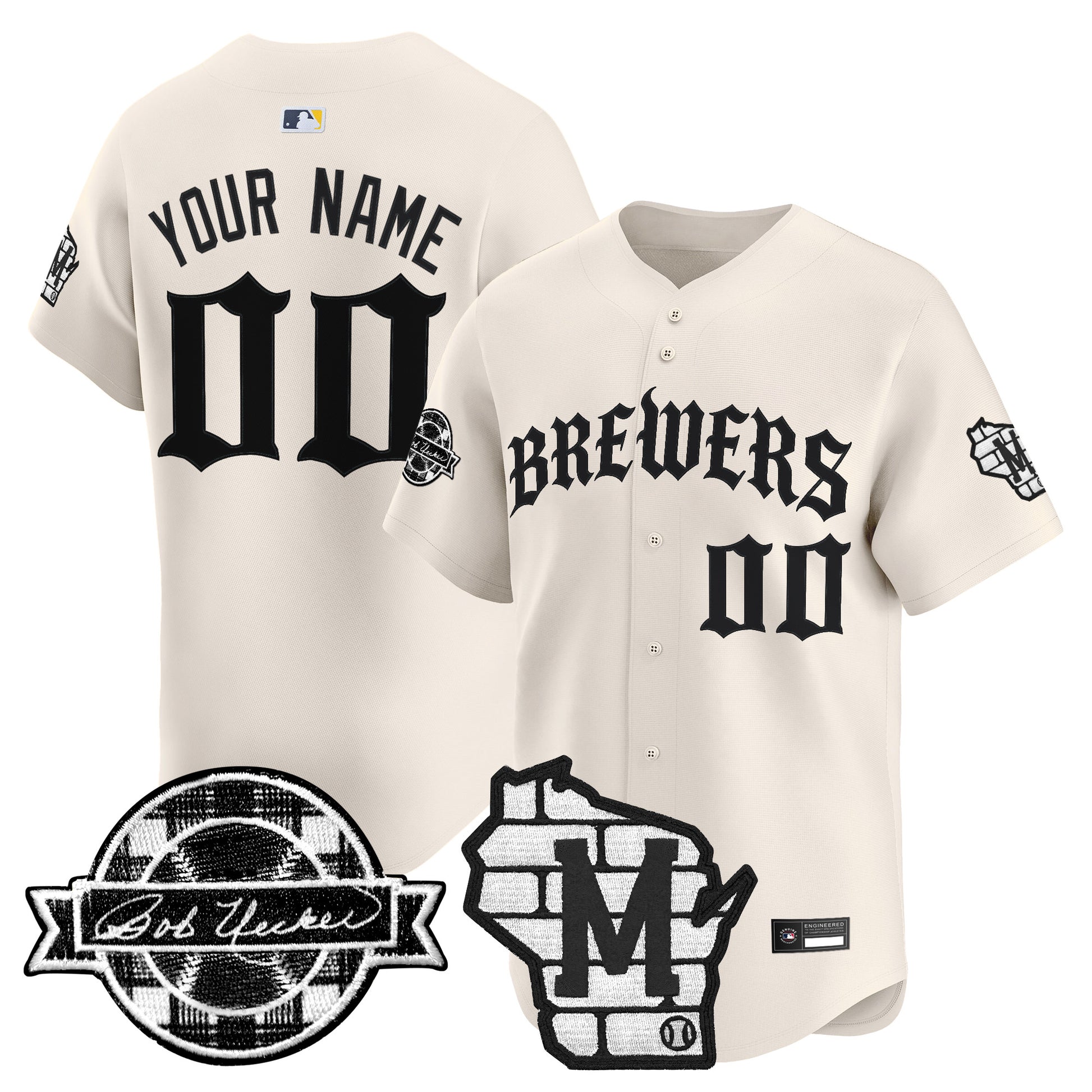 Milwaukee Brewers 'Old English Edition' Vapor Premier Limited Custom Jersey - All Stitched