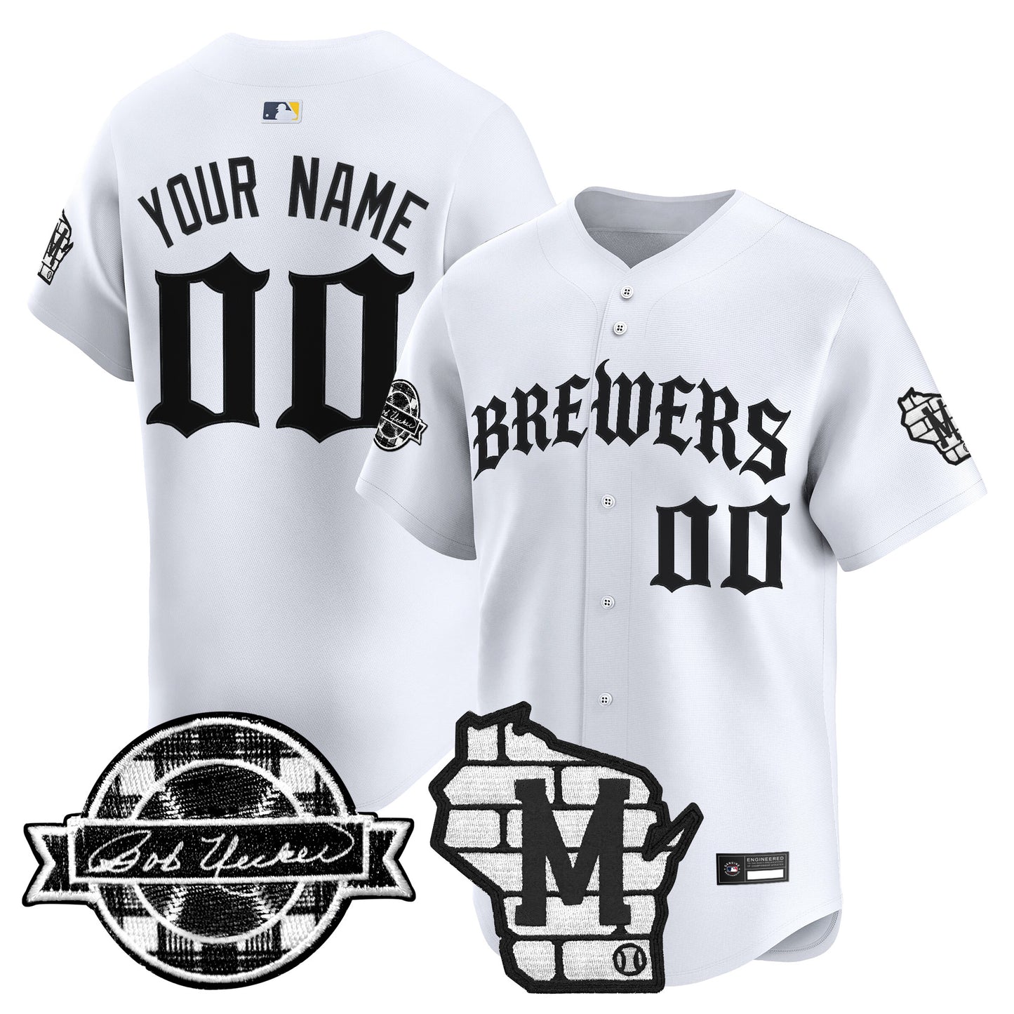 Milwaukee Brewers 'Old English Edition' Vapor Premier Limited Custom Jersey - All Stitched