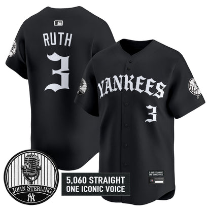 New York Yankees 'Old English Edition' Vapor Premier Limited Jersey - John Sterling Patch - All Stitched