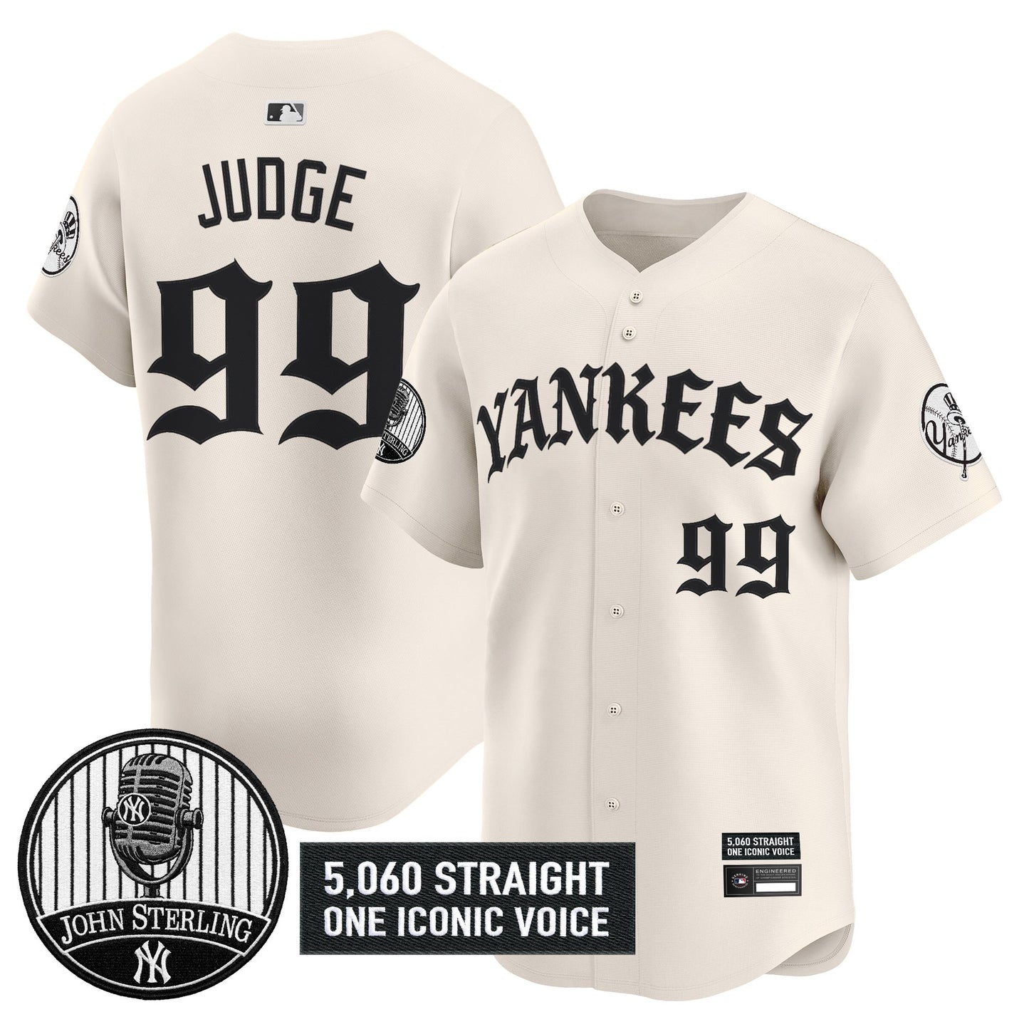 New York Yankees 'Old English Edition' Vapor Premier Limited Jersey - John Sterling Patch - All Stitched
