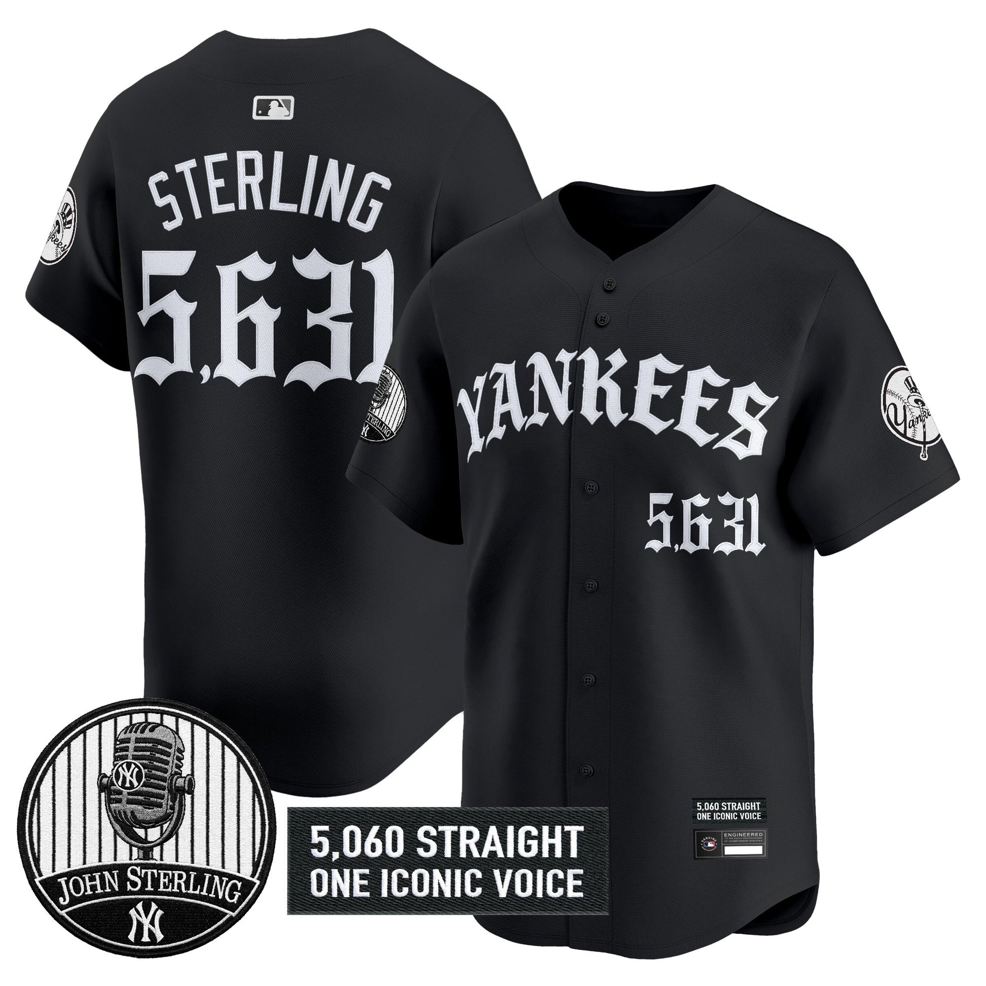 New York Yankees 'Old English Edition' Vapor Premier Limited Jersey - John Sterling Patch - All Stitched
