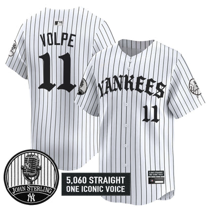 New York Yankees 'Old English Edition' Vapor Premier Limited Jersey - John Sterling Patch - All Stitched