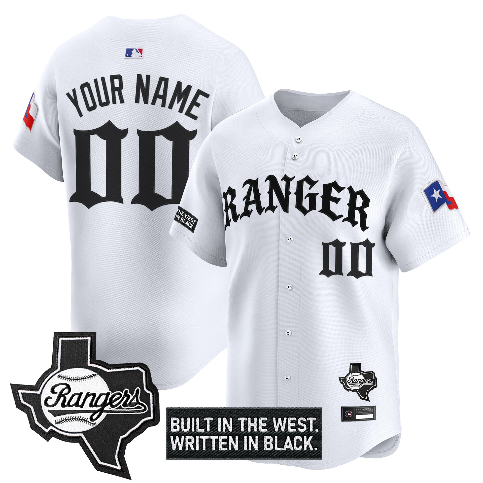 Texas Rangers 'Old English Edition' Vapor Premier Limited Custom Jersey - All Stitched