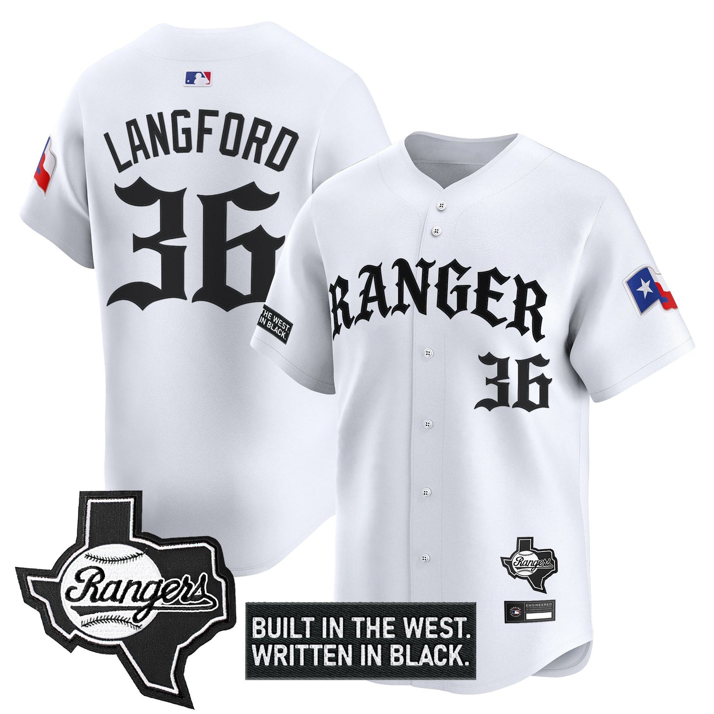  Texas Rangers 'Old English Edition' Vapor Premier Limited Jersey - All Stitched