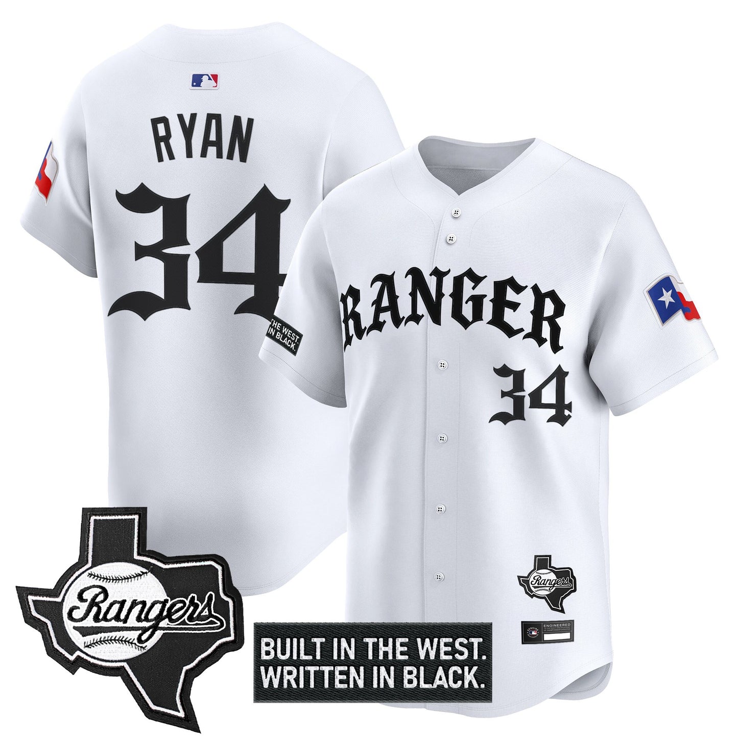  Texas Rangers 'Old English Edition' Vapor Premier Limited Jersey - All Stitched