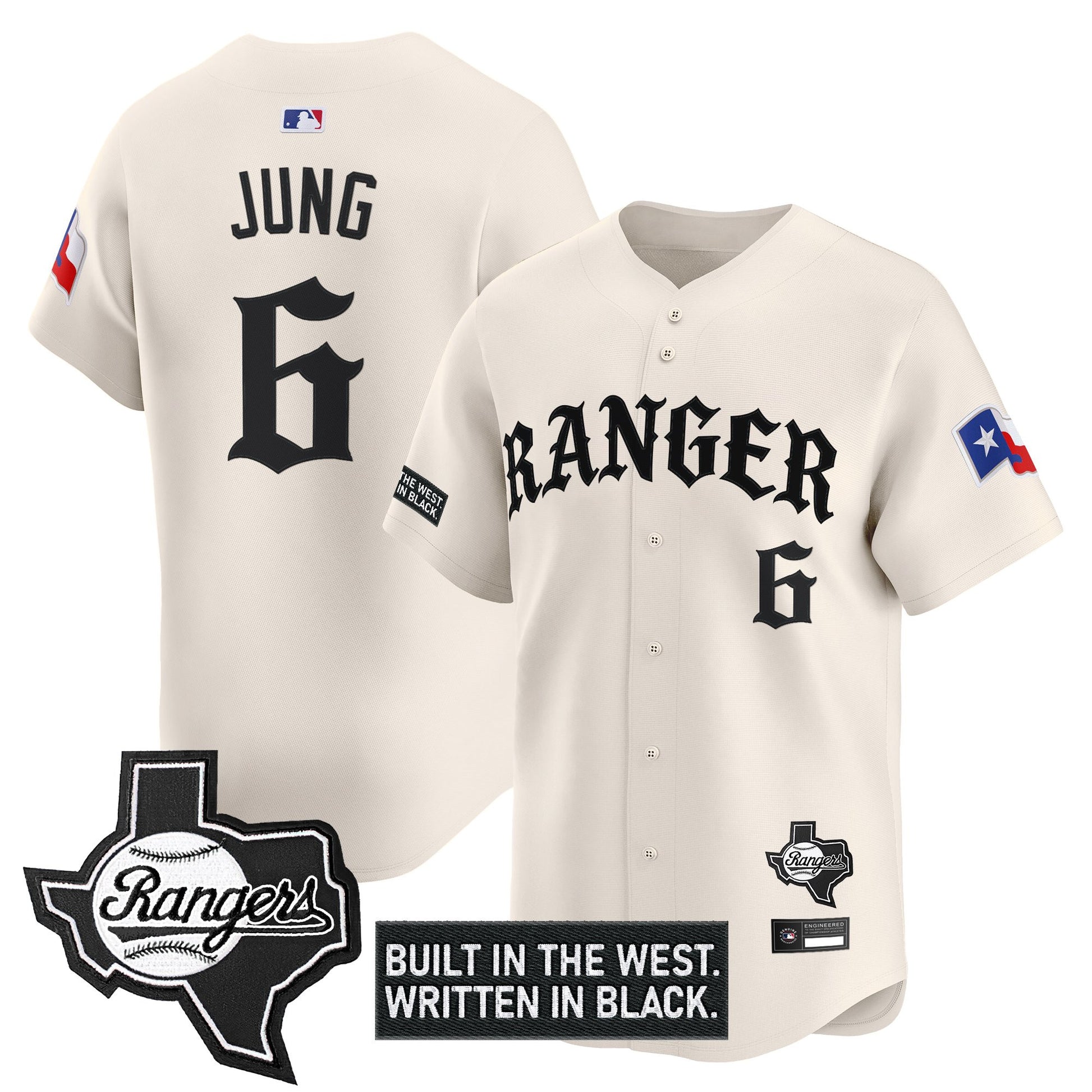  Texas Rangers 'Old English Edition' Vapor Premier Limited Jersey - All Stitched