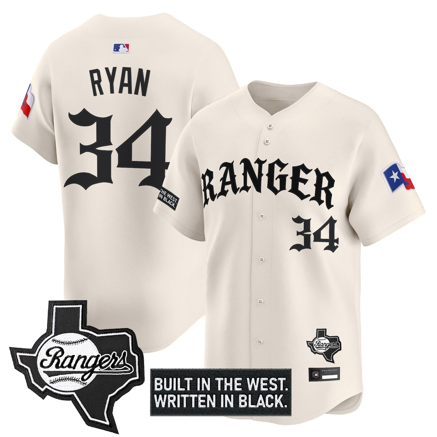  Texas Rangers 'Old English Edition' Vapor Premier Limited Jersey - All Stitched