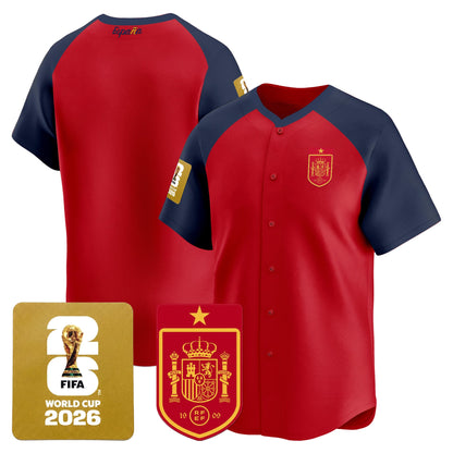 Spain 2026 World Cup Vapor Baseball Jersey - Stitched