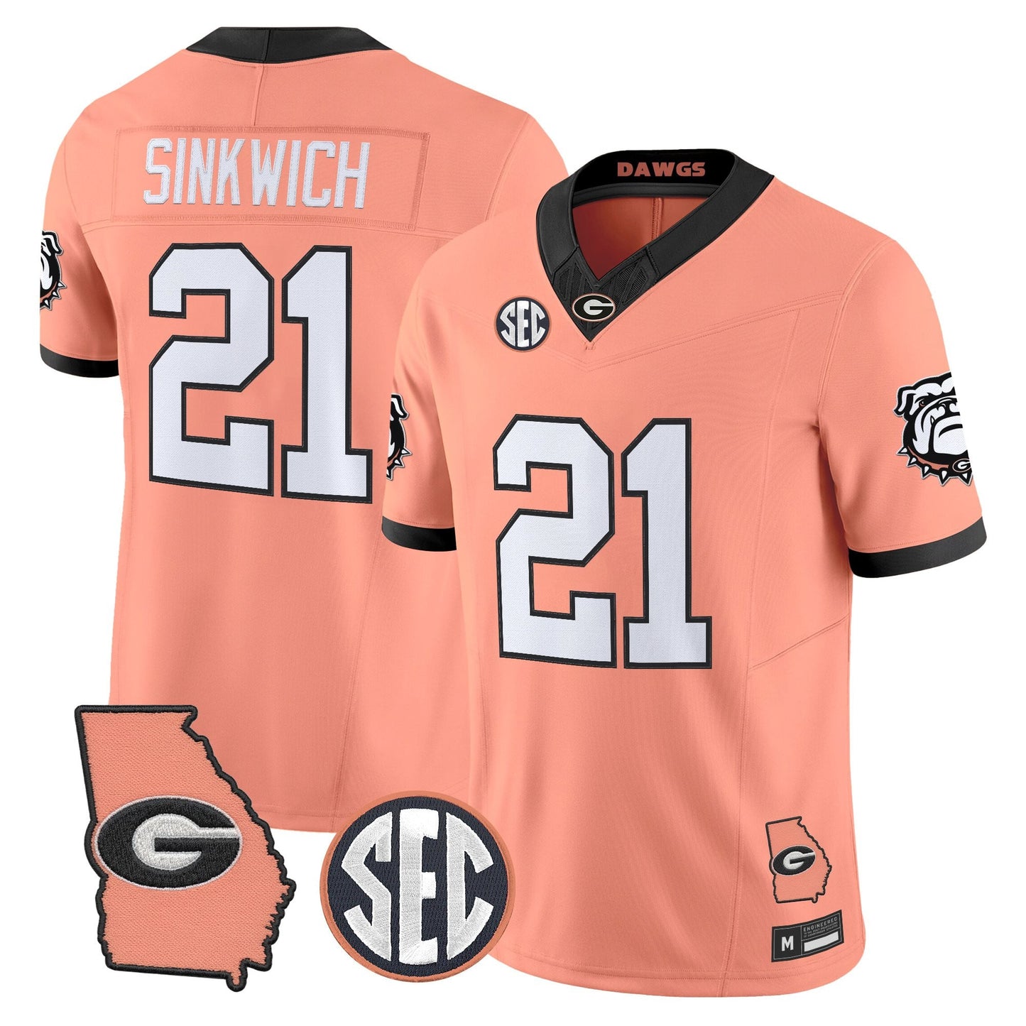 Men's Georgia Bulldogs The Big Peach Vapor Limited Jersey - Stitched