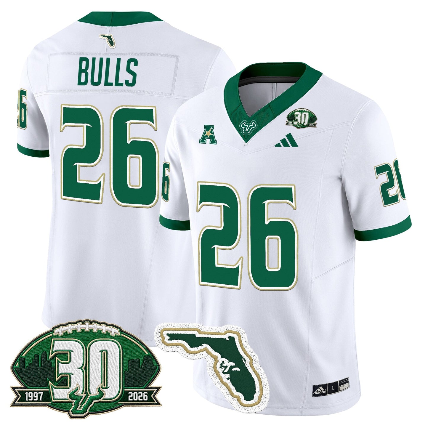 Men's South Florida Bulls 30th Anniversary Patch Vapor Limited Jersey - All Stitched