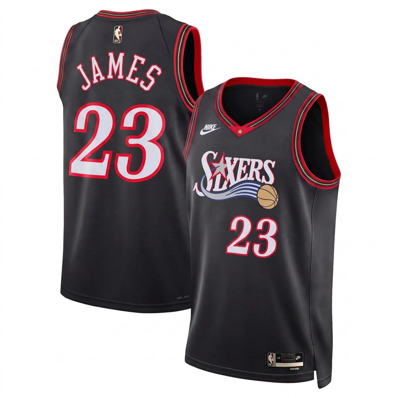 Philadelphia 76ers LeBron James #23 Throwback Vapor Jersey - Stitched