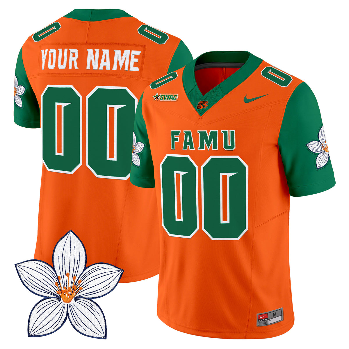 Florida A&M Rattlers Orange Blossom Classic Vapor Limited Custom Jersey - Stitched